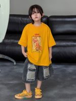 【100-150】Tシャツ ラウンドネック ゆったり プリント 半袖 - 画像 (3)