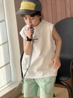 【100-160】ノースリーブTシャツ キッズ かっこいい ストリート風 動きやすさ抜群 - 画像 (3)
