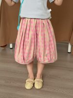 【90-140】ハーフパンツ 女の子 チェック柄 ハーレムパンツ - 画像 (5)