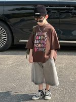 【90-160】半袖Tシャツ 男の子 英字 プリント カジュアル - 画像 (3)