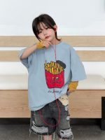 【100-150】Tシャツ カジュアル プリント 半袖 配色 - 画像 (4)
