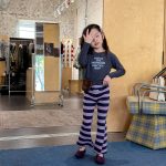 【80-130】パンツ 女の子 ボーダー柄 ベルボトム 履きやすい - 画像 (3)