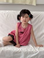 【90-140】ベスト 女の子 無地 ゆったり かわいい - 画像 (4)