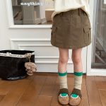 【100-170】ミニスカート 女の子 ポケット付き 韓国風 こなれ感 - 画像 (2)