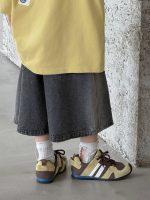 【100-150】ショートパンツ デニム 無地 ゆったり ダメージジーンズ - 画像 (4)