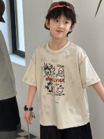 【100-160】半袖Tシャツ キッズ カートゥーン グラフィティプリント 週末のお出かけ - 画像 (2)