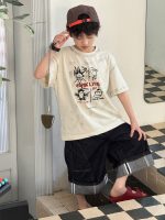 【100-160】半袖Tシャツ キッズ カートゥーン グラフィティプリント 週末のお出かけ - 画像 (5)