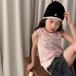 【80-130】ベスト 女の子 英字 プリント シンプル - 画像 (4)
