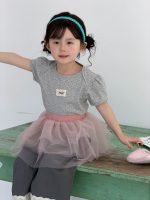 【90-140】半袖Tシャツ 女の子 ドット柄 バックレス - 画像 (4)