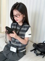 【100-170】ベスト 女の子 ニット ボーダー レイヤードしやすい - 画像 (5)