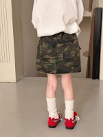 【100-170】スカート 女の子 おしゃれ ストリート カモフラー - 画像 (3)