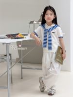 【100-170】半袖 Tシャツ 女の子 肩掛け ニット 学園風 ナチュラル - 画像 (4)