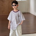 【90-160】半袖Ｔシャツ 男の子 ボーダー柄 お出かけに - 画像 (3)