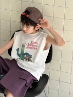 【100-160】ノースリーブTシャツ キッズ かわいいカートゥーン柄 動きやすさ抜群 - 画像 (5)