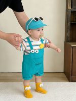 【66-100】ロンパース ベビー 半袖 かわいい ボーダー柄 - 画像 (4)