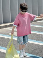 【90-140】半袖Tシャツorショートパンツ 男の子 デニム トレンド - 画像 (3)