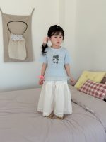 【90-140】キュロット 女の子 無地 レース ワイドパンツ - 画像 (4)