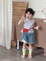 【90-140】ベスト 女の子 チェック柄 レース 切り替え - 画像 (6)