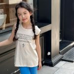 【80-130】ベスト 女の子 英字 プリント シンプル - 画像 (5)