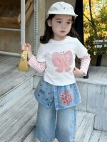 【90-150】トップス 女の子 レイヤード バタフライ かわいい - 画像 (4)