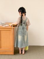 【100-170】デニムサロペットスカート 女の子 韓国風 レトロ - 画像 (4)