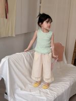 【90-140】ワイドパンツ 女の子 ナチュラル 通気性抜群 - 画像 (3)