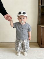【73-110】パンツ ベビー チェック柄 通気性拔群 ゆったり - 画像 (4)