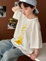 【100-160】キッズTシャツ 半袖 ポテトプリント ユニーク 楽ちん着脱 お出かけ