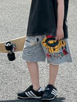 【90-120】ショートパンツ 男の子 プリント ルーズ - 画像 (4)