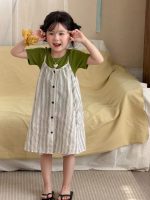 【90-140】半袖Tシャツorワンピース ストライプ シンプル