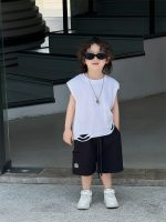【90-140】Tシャツ 男の子 ノースリープ 無地 ストリート風 - 画像 (4)