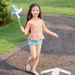 【90-140】水着 フリル リボン付き かわいい スイムウェア - 画像 (4)