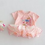 【73-120】半袖Ｔシャツ ベビー チュール フリル プリント - 画像 (7)