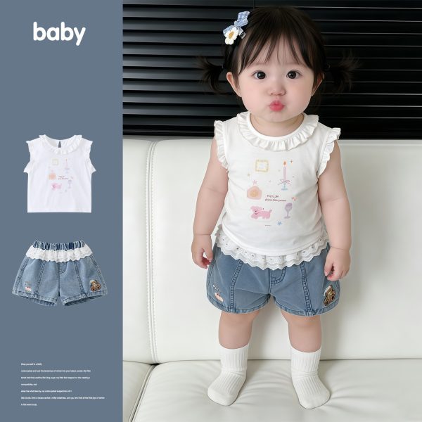【73-100cm】トップスorパンツ ベビー 女の子 フリル かわいい