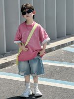【90-140】半袖Tシャツorショートパンツ 男の子 デニム トレンド - 画像 (5)