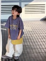 【100-150】Tシャツ 夏新作 ランドネック 半袖 プリント - 画像 (5)