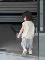 【90-140】Tシャツ 男の子 ノースリープ 無地 ストリート風 - 画像 (5)