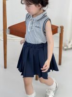 【80-140】セットアップ 女の子 ノースリープ プリーツ - 画像 (4)