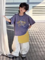 【100-150】Tシャツ 夏新作 ランドネック 半袖 プリント - 画像 (6)