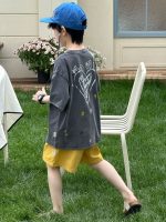 【100-160】Tシャツ 半袖 男の子 ペイント風 グラフィティT レトロカートゥーン アート - 画像 (3)
