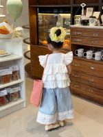 【90-150】トップスorパンツorセットアップ 女の子 フリル シンプル - 画像 (3)