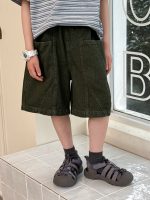 【100-160】5分丈デニムショーツ キッズ 中腰フィット 微弾性 動きやすい - 画像 (6)