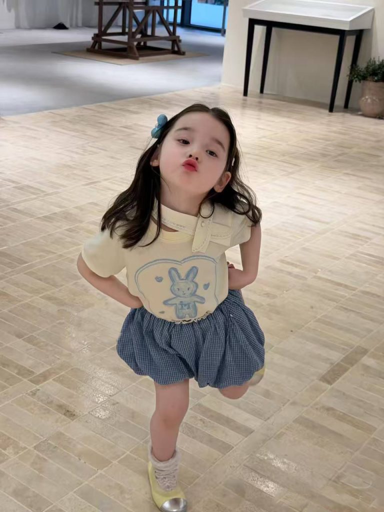 【80-130cm】半袖Ｔシャツorパンツ 女の子 フリル チェック柄 おしゃれ
