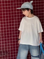 【100-160】キッズ Tシャツ 半袖 肌触り良好 キラッとストーン オシャレ見え - 画像 (3)