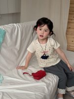 【90-140】キャミソール+半袖Tシャツ 女の子 花柄 合わせやすい - 画像 (3)