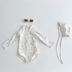 【66-100】水着 チェック柄 ドット柄 長袖 日焼け止め 帽子付き スイムウェア - 画像 (5)