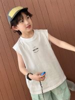 【100-160】ノースリーブTシャツ キッズ かっこいい ストリート風 動きやすさ抜群