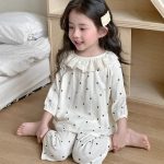 【100-160】パジャマ ガーゼ 女の子 ルームウェア 七分袖 上下セット エアコン対策 キッズ 部屋着 - 画像 (3)