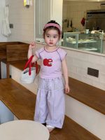 【90-150】セットアップ 女の子 カートゥーン リンゴ ひらひら袖 - 画像 (2)