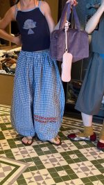 【90-150】ベスト or パンツ 女の子 カートゥーン チェック柄 - 画像 (7)